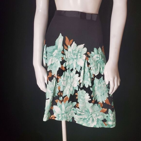 Speechless Black, Blue, & Brown Floral Skirt (7) - Picture 3 of 6